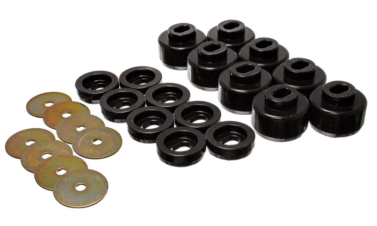 Body Cab Mount Set; Black (01-04 Sierra 1500)