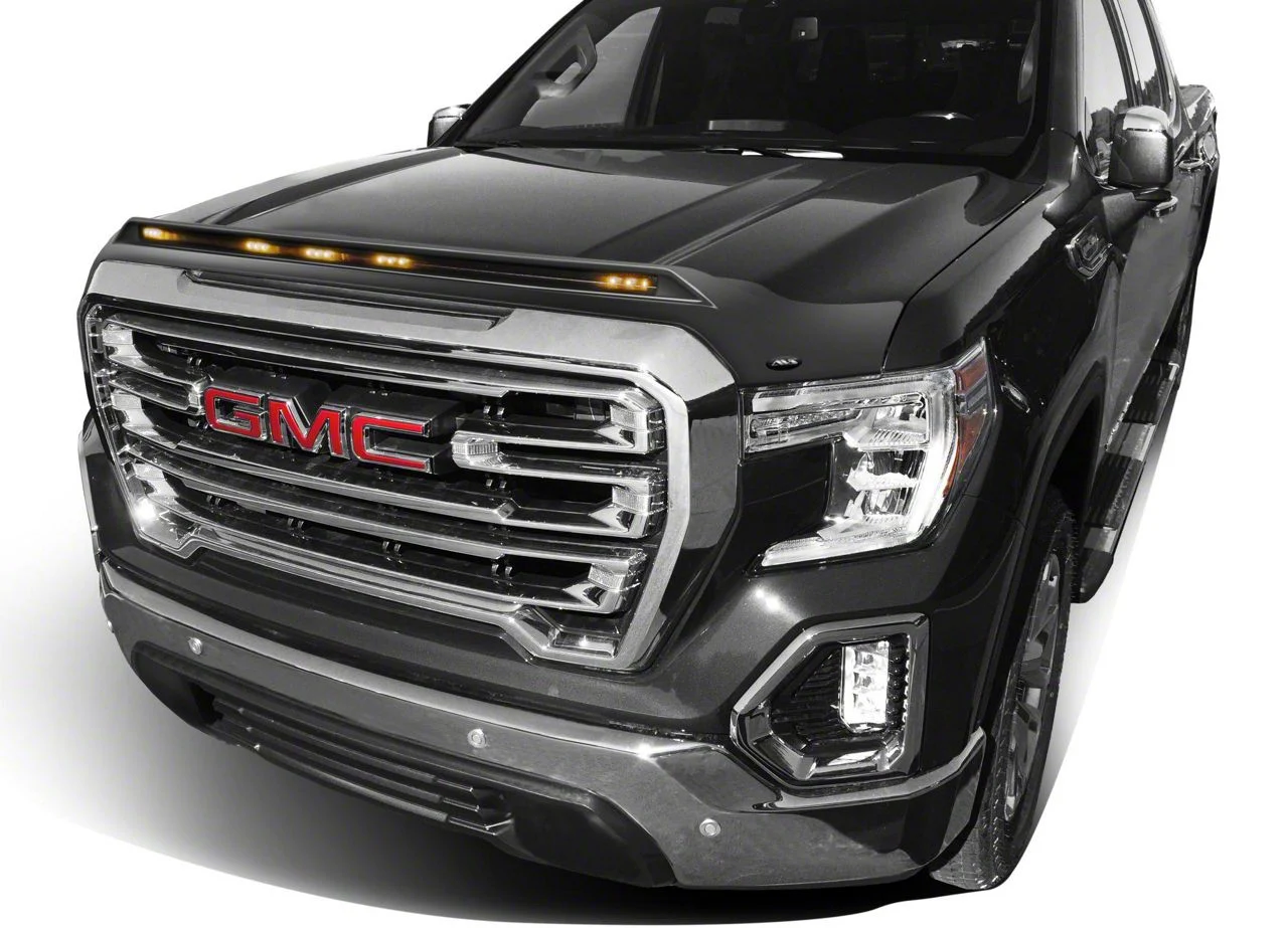 Aeroskin LightShield Color-Match Hood Protector; Onyx Black (19-26 Sierra 1500)