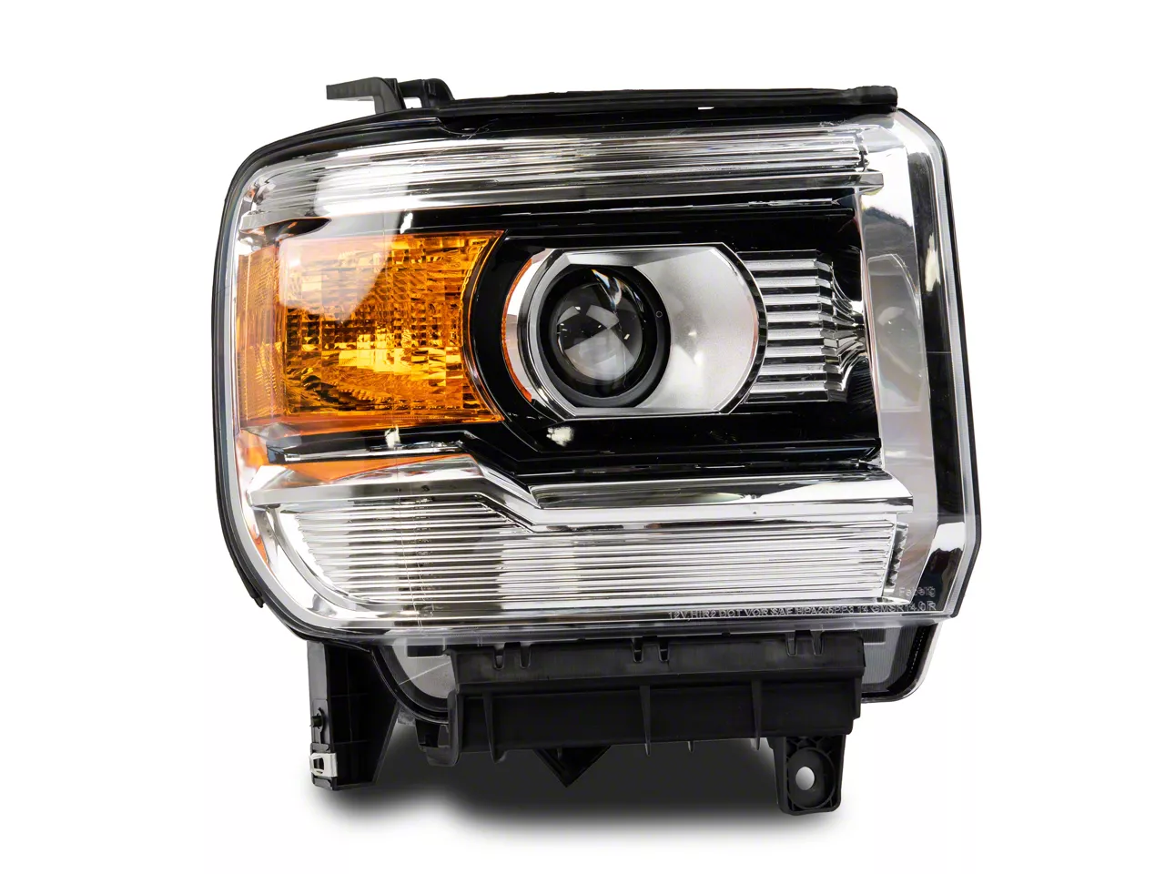 Projector Headlight; Chrome Housing; Clear Lens; Passenger Side (14-18 Sierra 1500 w/ Factory Halogen Headlights)