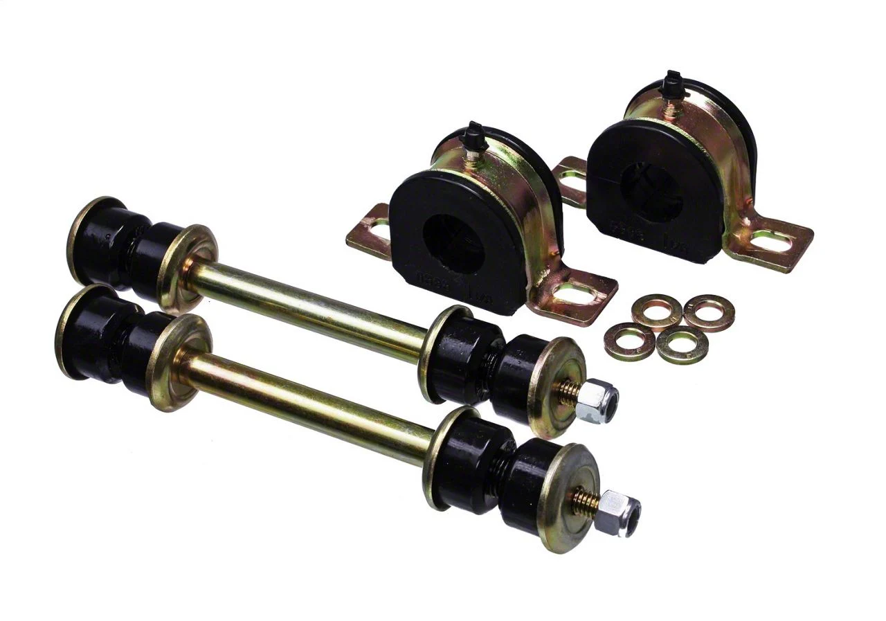 Front Sway Bar Bushings with Endlinks; 28mm; Black (02-06 Sierra 1500)