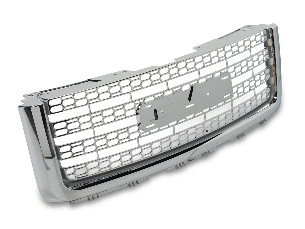 Grille; CNC Machined Main; Oval Punch; Chrome (07-13 Sierra 1500)
