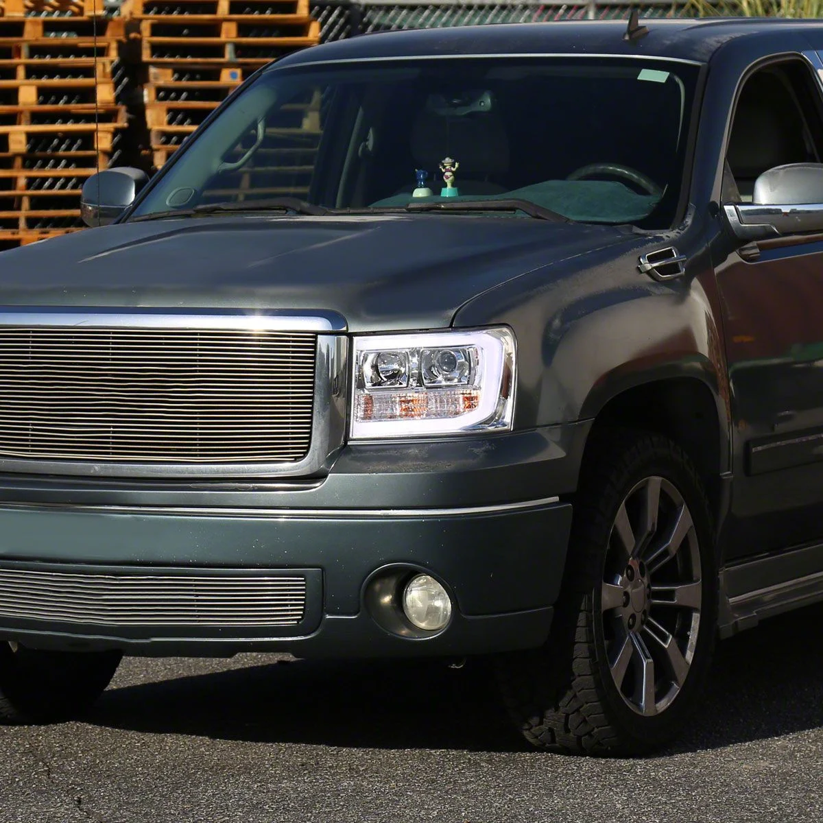 LED C-Bar Projector Headlights; Chrome Housing; Clear Lens (07-13 Sierra 1500)