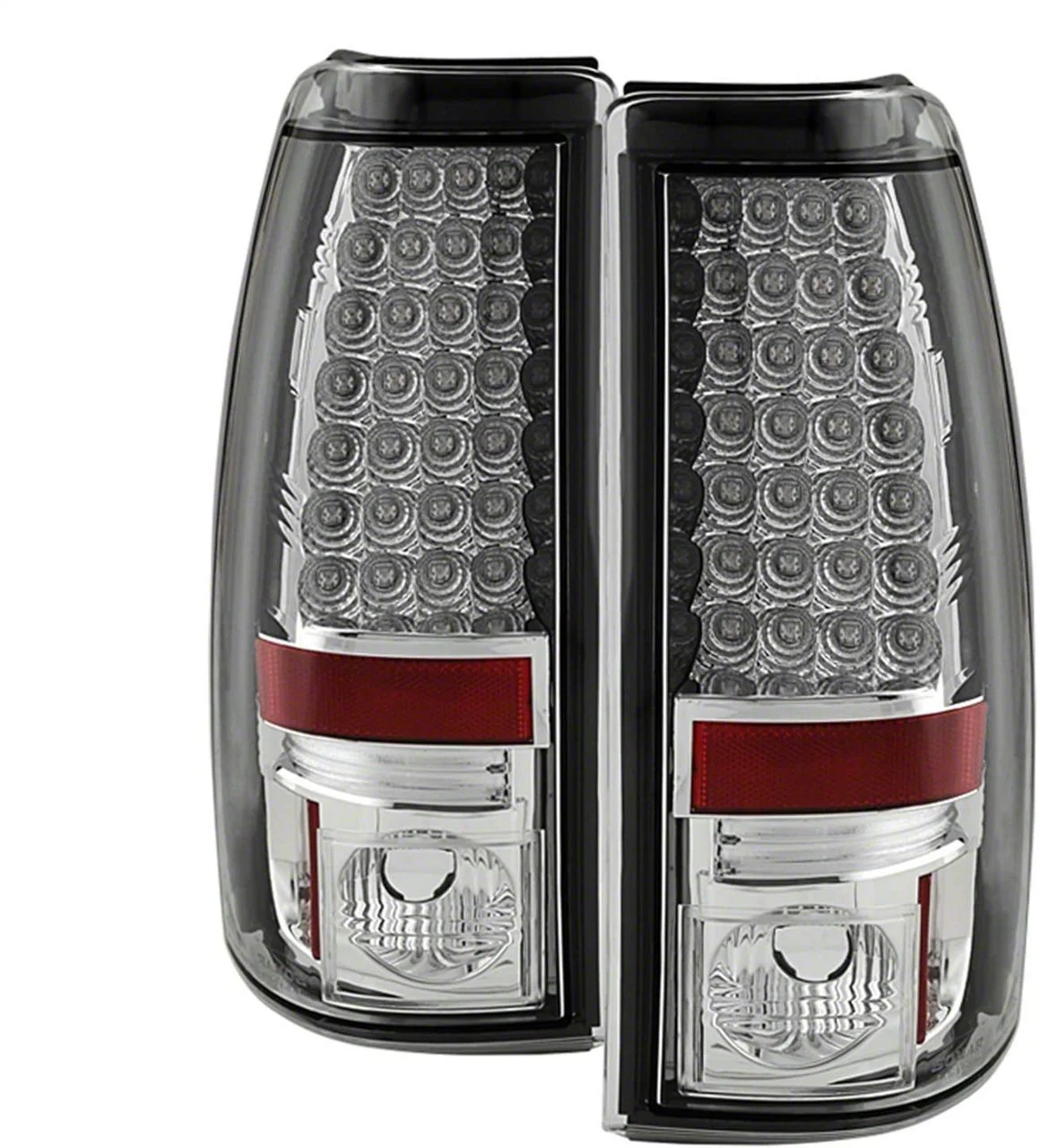 LED Tail Lights; Chrome Housing; Clear Lens (03-06 Sierra 1500 Fleetside)