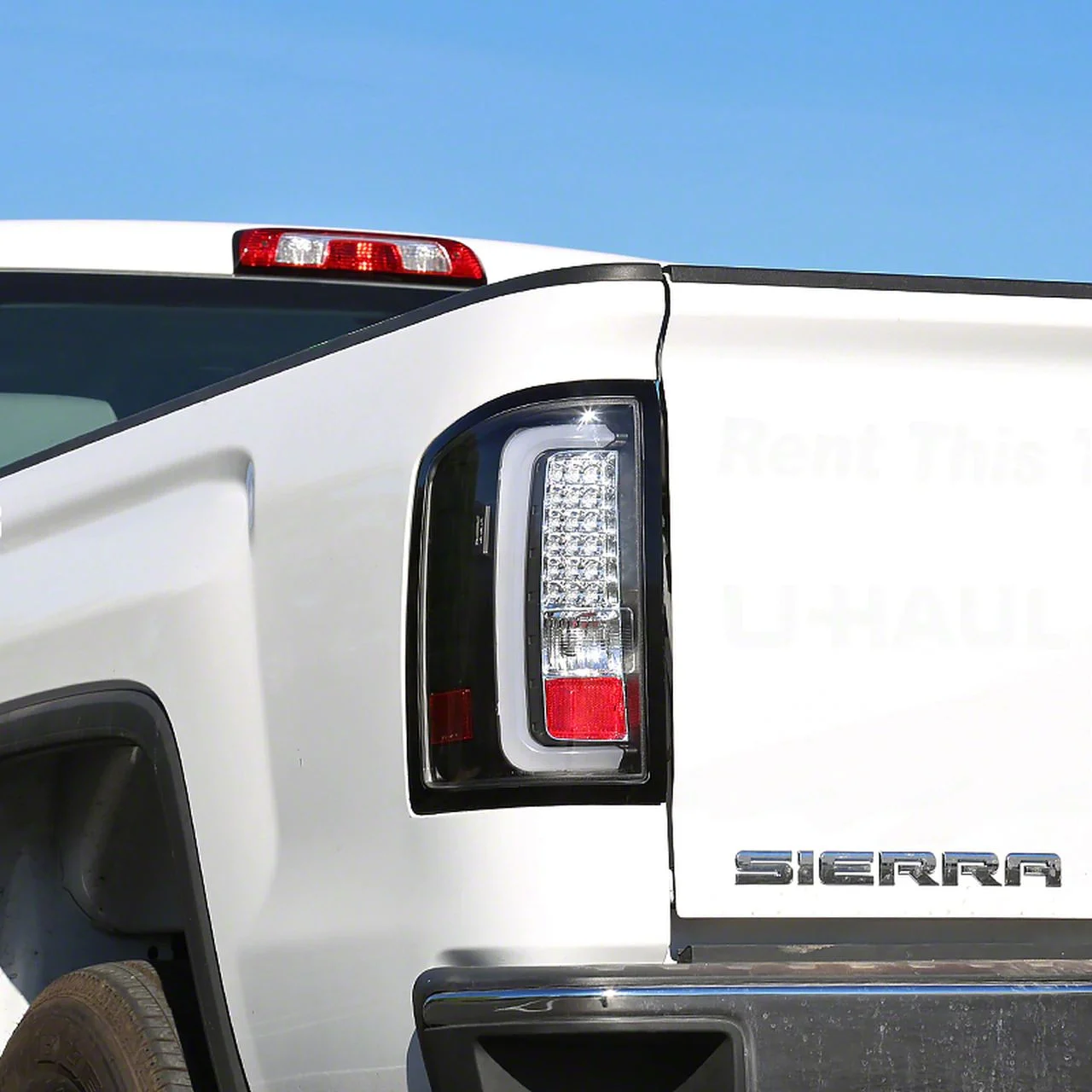 LED Tail Lights; Matte Black Housing; Clear Lens (14-18 Sierra 1500 w/ Factory Halogen Tail Lights)