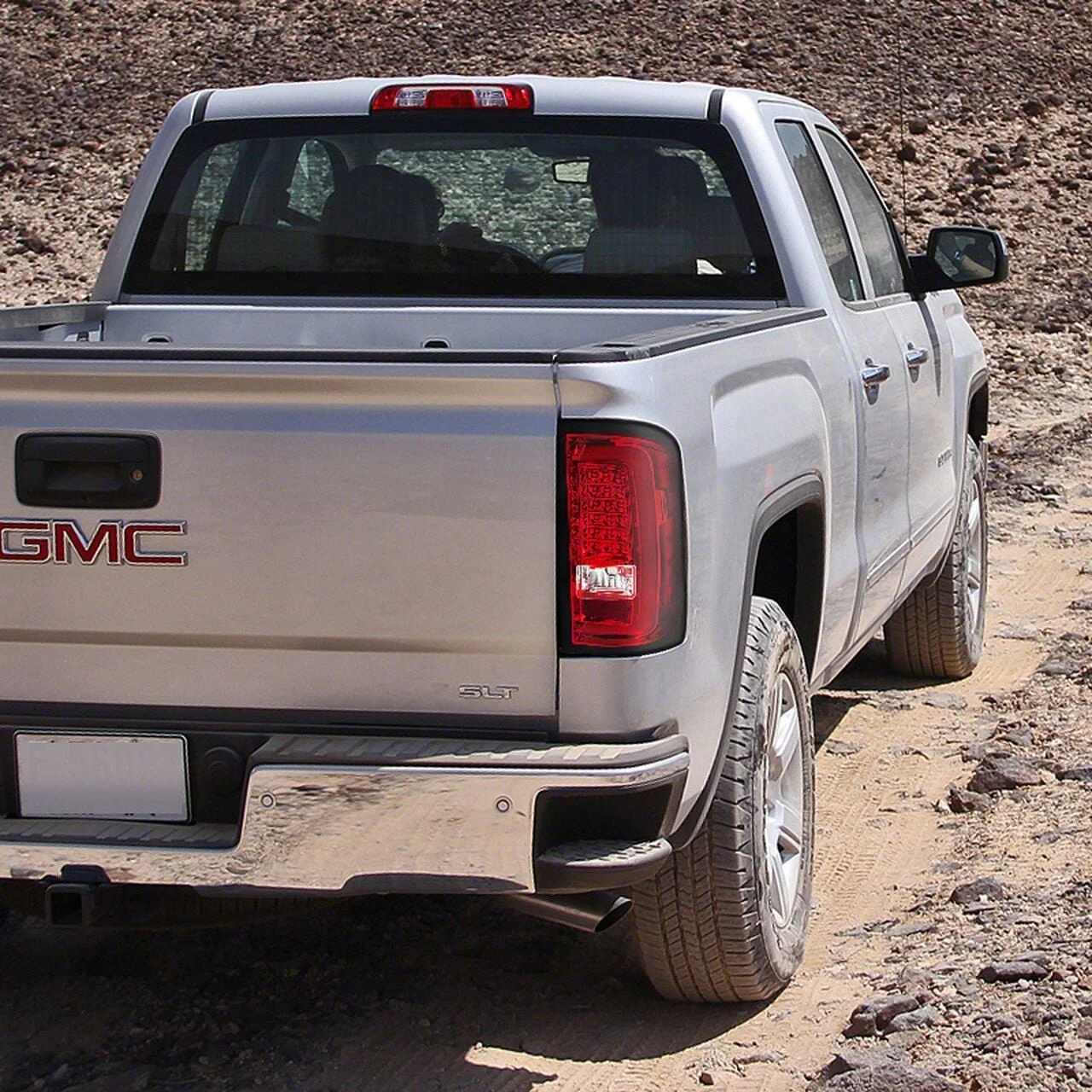 LED Tail Lights; Chrome Housing; Red Lens (14-18 Sierra 1500 w/ Factory Halogen Tail Lights)