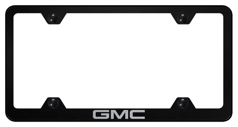 GMC Laser Etched Wide Body License Plate Frame (Universal; Some Adaptation May Be Required)