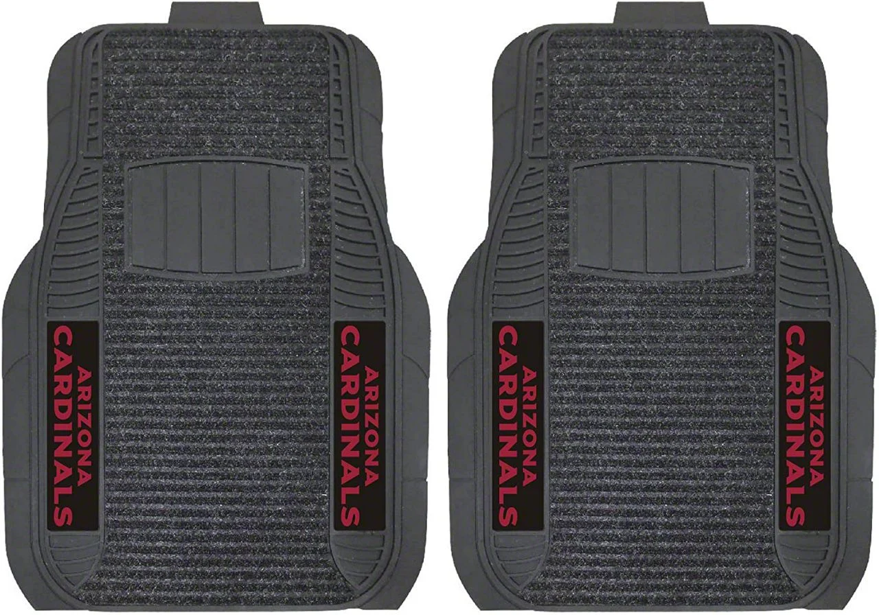 Molded Front Floor Mats with Arizona Cardinals Logo (Universal; Some Adaptation May Be Required)