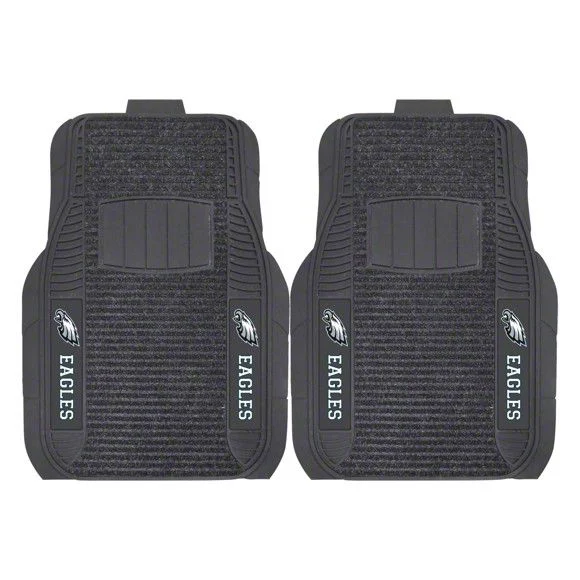 Molded Front Floor Mats with Philadelphia Eagles Logo (Universal; Some Adaptation May Be Required)