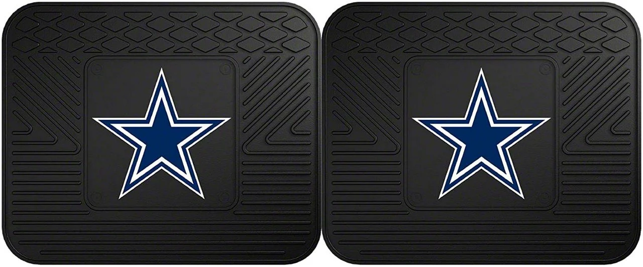 Molded Rear Floor Mats with Dallas Cowboys Logo (Universal; Some Adaptation May Be Required)