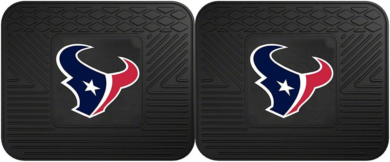 Molded Rear Floor Mats with Houston Texans Logo (Universal; Some Adaptation May Be Required)