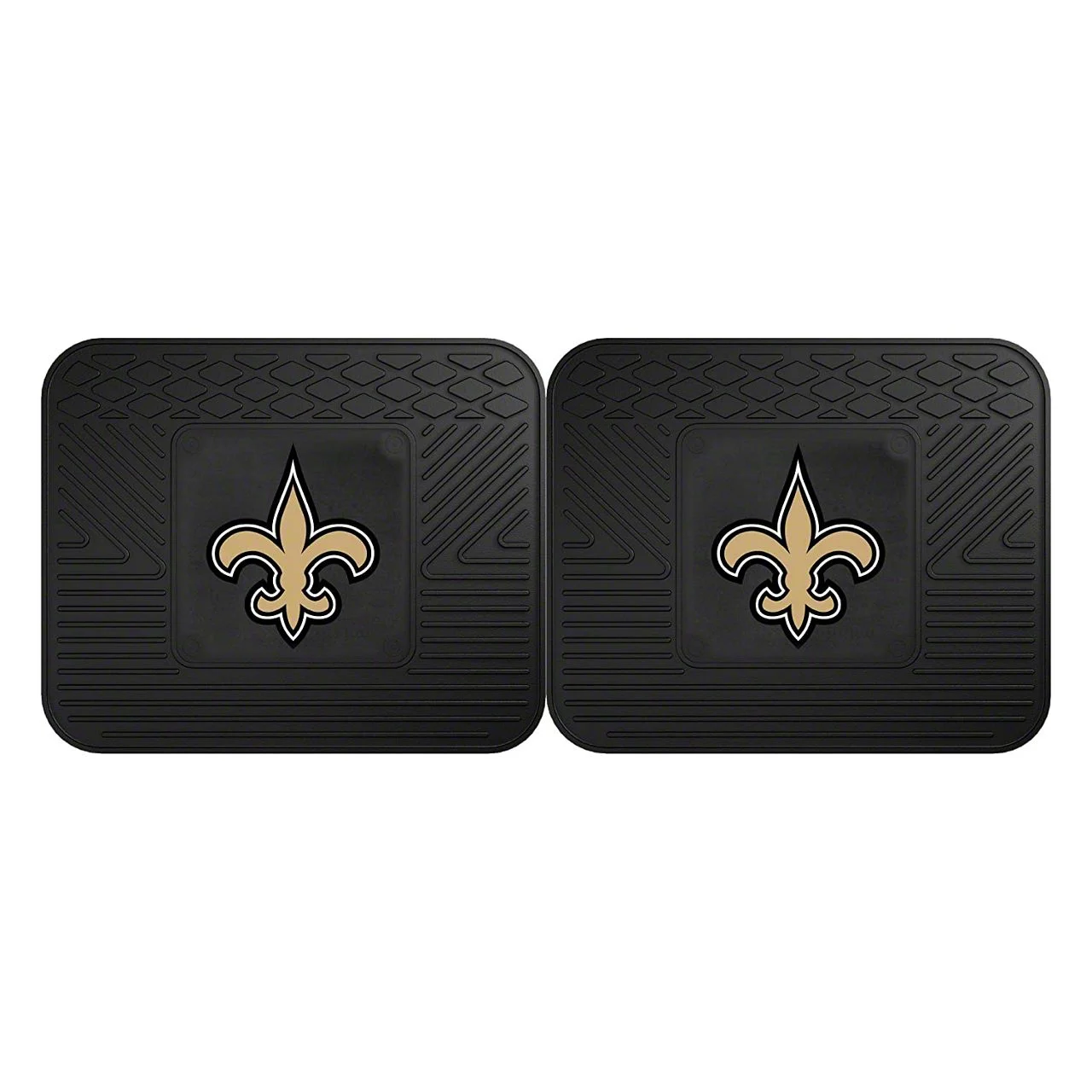 Molded Rear Floor Mats with New Orleans Saints Logo (Universal; Some Adaptation May Be Required)
