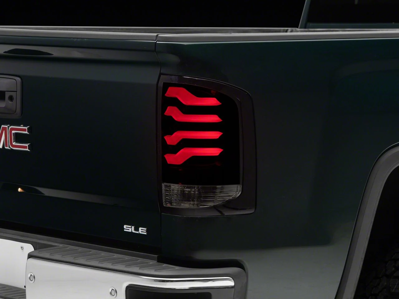 AlphaRex PRO-Series LED Tail Lights; Jet Black Housing; Smoked Lens (14-18 Sierra 1500 w/ Factory Halogen Tail Lights)
