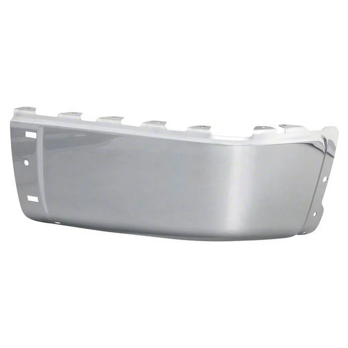 Rear Bumper Cap End; Not Pre-Drilled for Backup Sensors; Passenger Side; Chrome (07-13 Sierra 1500)