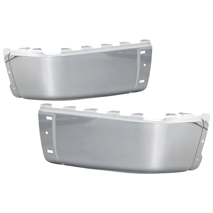 Rear Bumper Cap Ends; Not Pre-Drilled for Backup Sensors; Chrome (07-13 Sierra 1500)