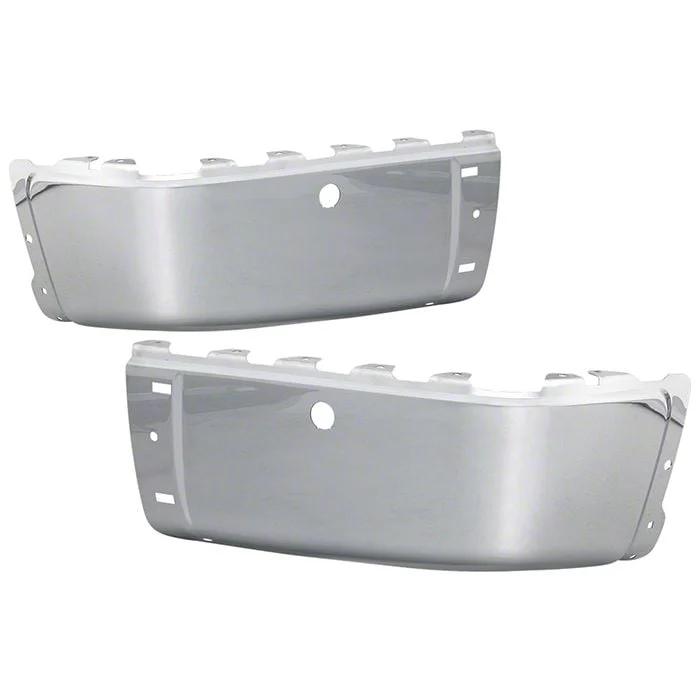 Rear Bumper Cap Ends; Pre-Drilled for Backup Sensors; Chrome (07-13 Sierra 1500)
