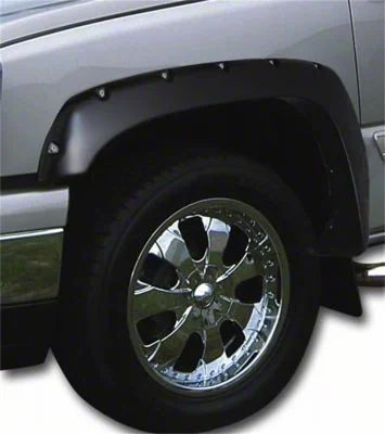 Ruff Riderz Fender Flares; Smooth Black (07-13 Sierra 1500 w/ 6.50-Foot Standard & 8-Foot Long Box)