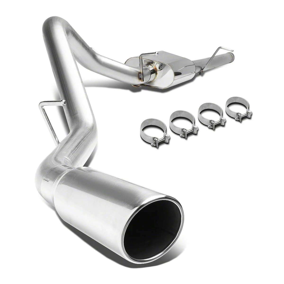 Single Exhaust System with Polished Tip; Side Exit (07-13 4.3L Sierra 1500)