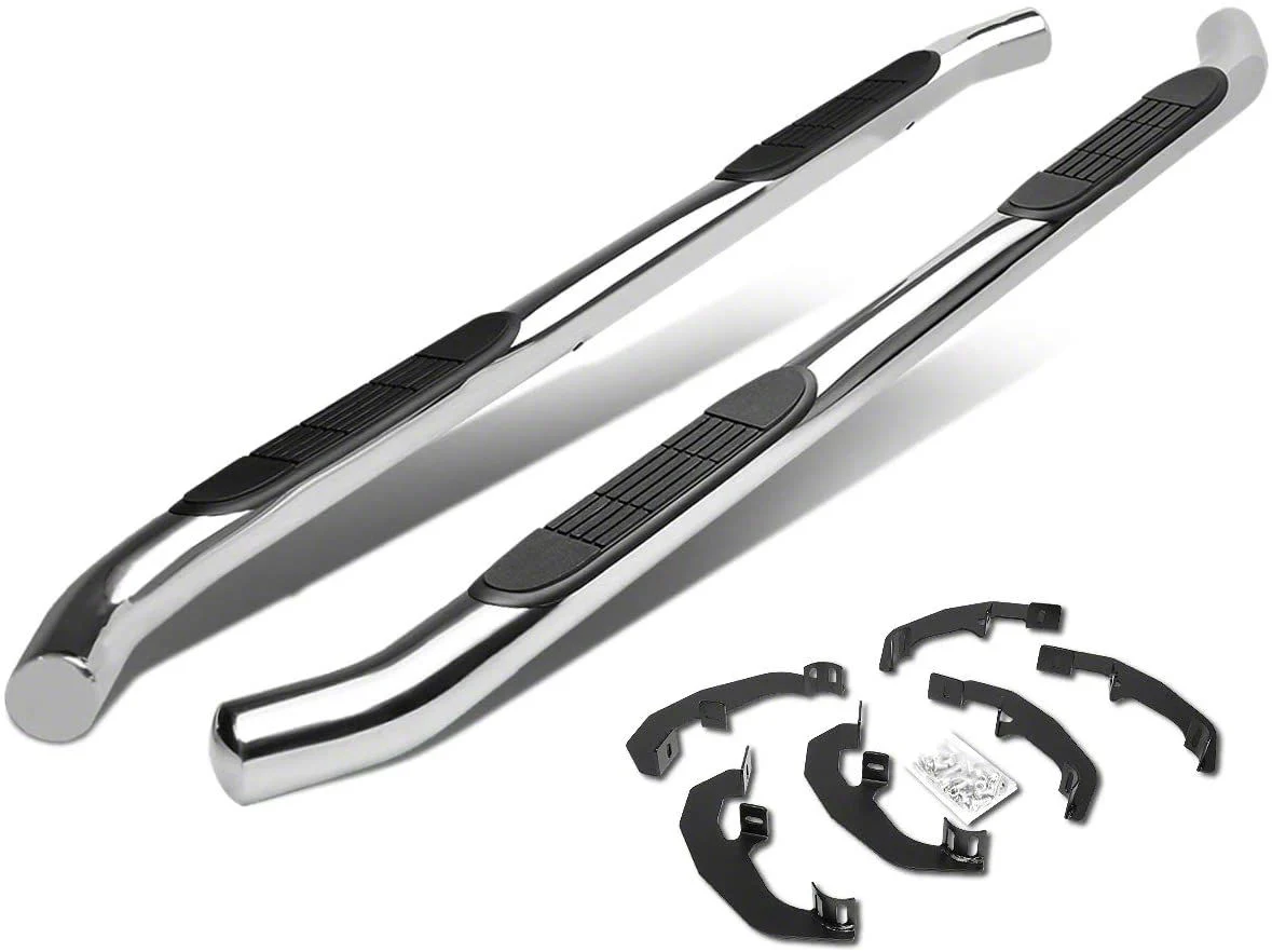 3-Inch Straight Nerf Side Step Bars; Stainless Steel (20-26 Sierra 2500 HD Crew Cab)