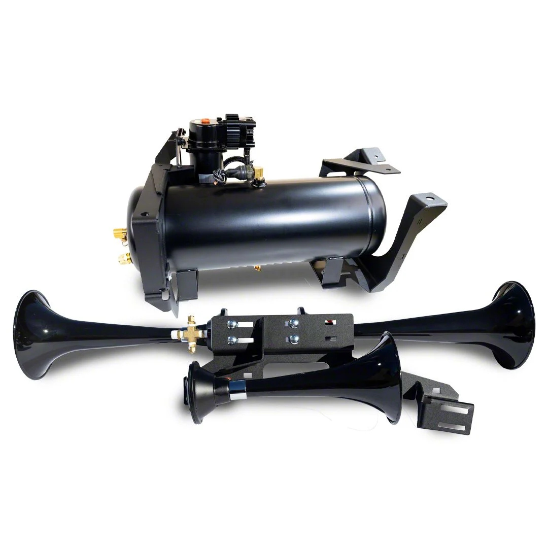 Kleinn Direct Fit Onboard Air System and Model 230 Beast Triple Train Horn (07-19 Sierra 2500 HD Extended/Double Cab, Crew Cab)