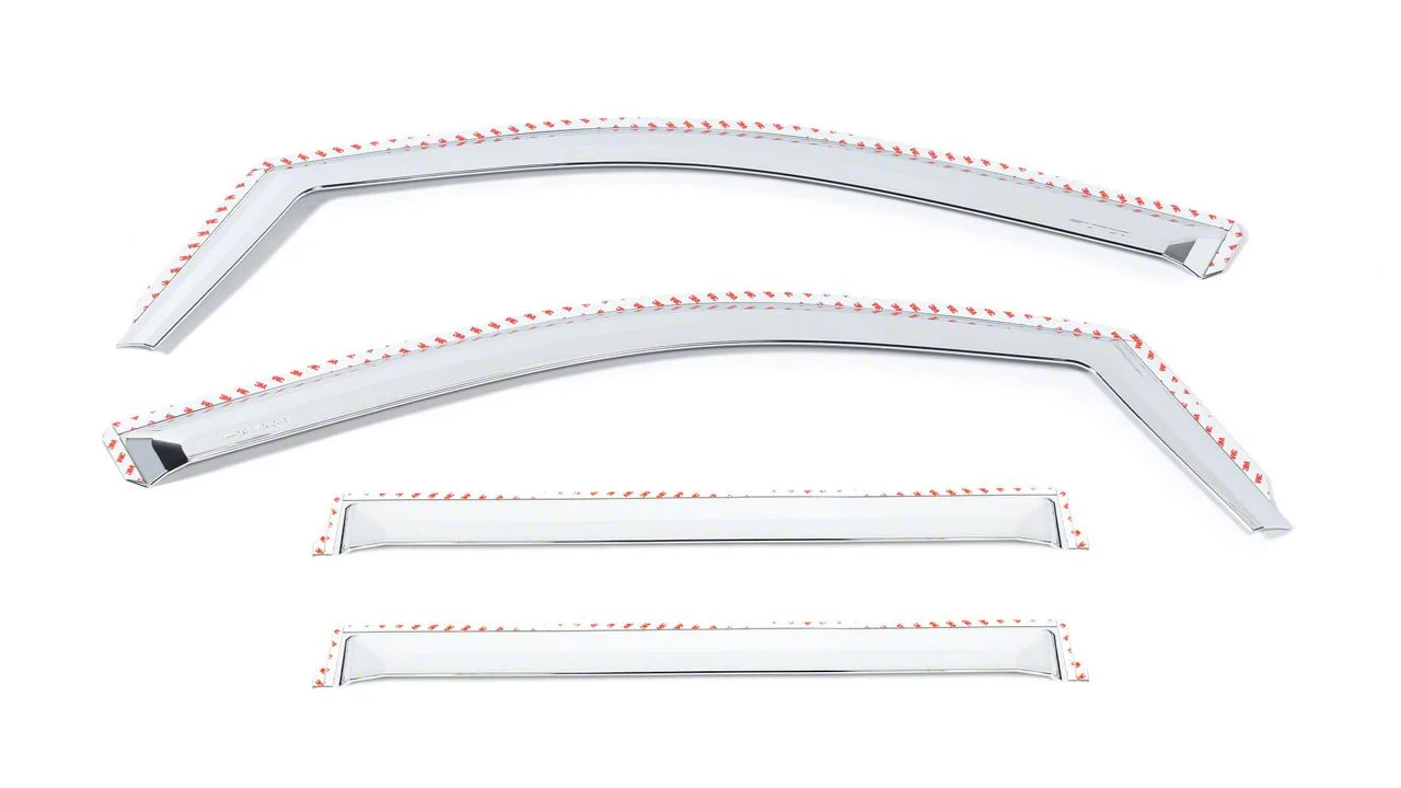 Putco Element Chrome Window Visors; Channel Mount; Front and Rear (20-26 Sierra 2500 HD Crew Cab)