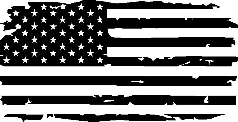 Moonroof Tattered Flag Decal; Gloss Black (07-26 Sierra 3500 HD)