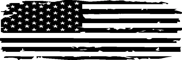 Tailgate Tattered Flag Decal; Gloss Black (07-26 Sierra 3500 HD)
