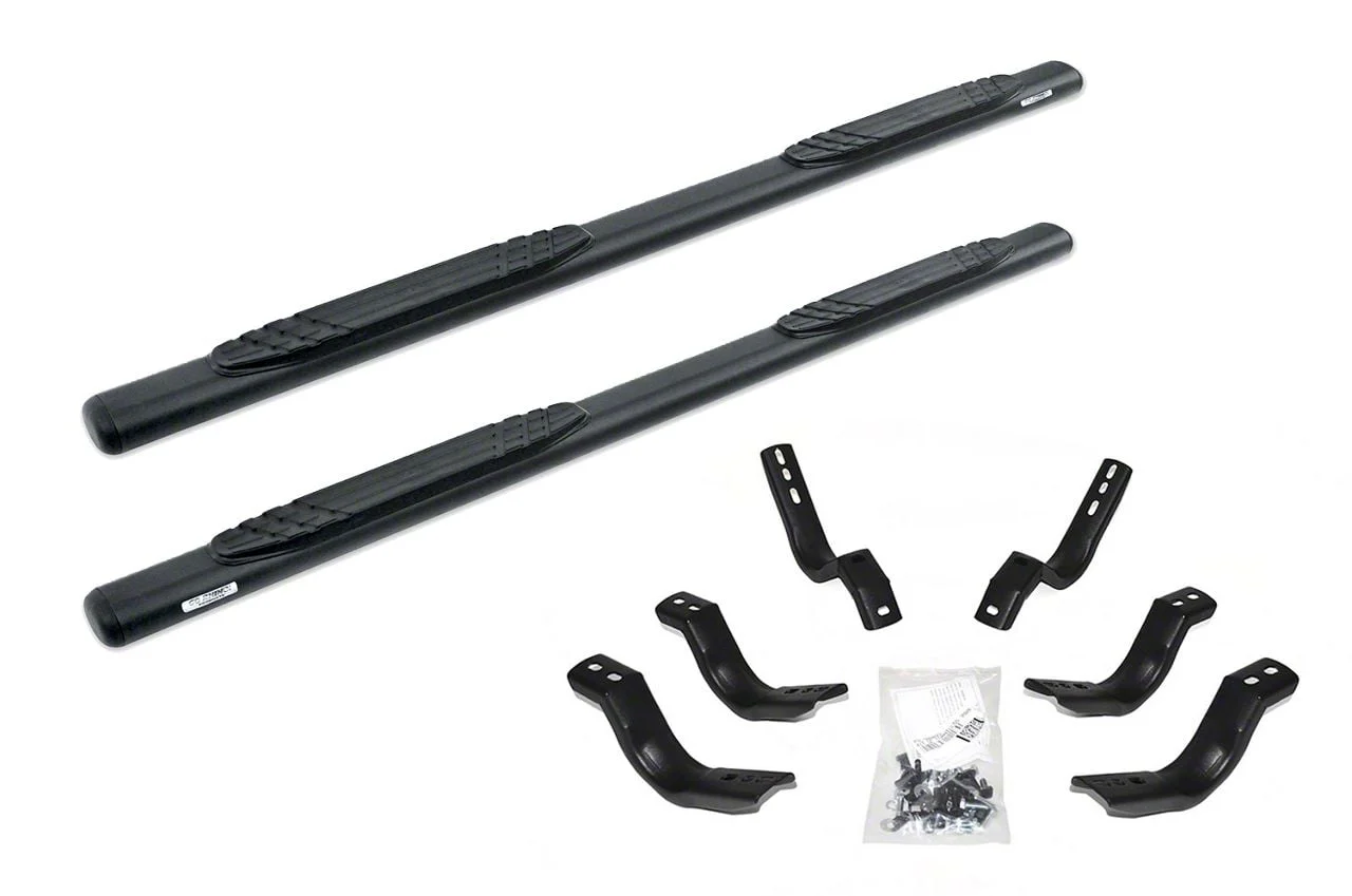 Go Rhino 4-Inch OE Xtreme Side Step Bars; Textured Black (19-26 Silverado 1500 Double Cab)