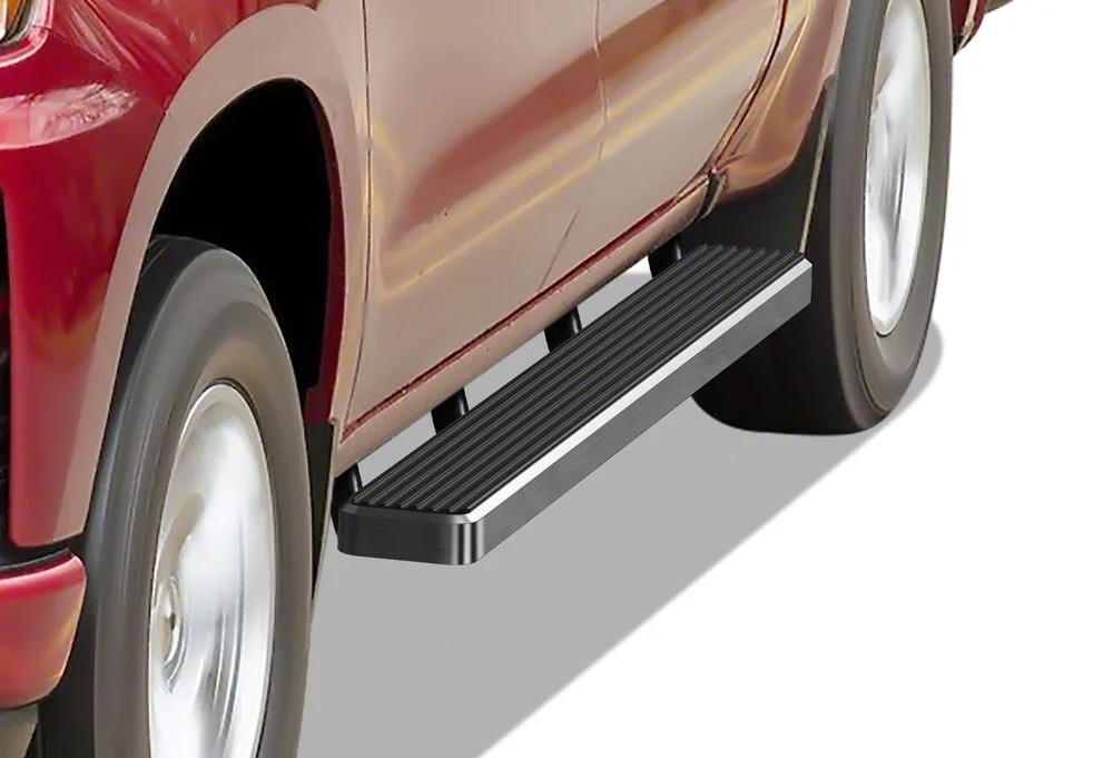 5-Inch iStep Running Boards; Hairline Silver (19-26 Silverado 1500 Crew Cab)