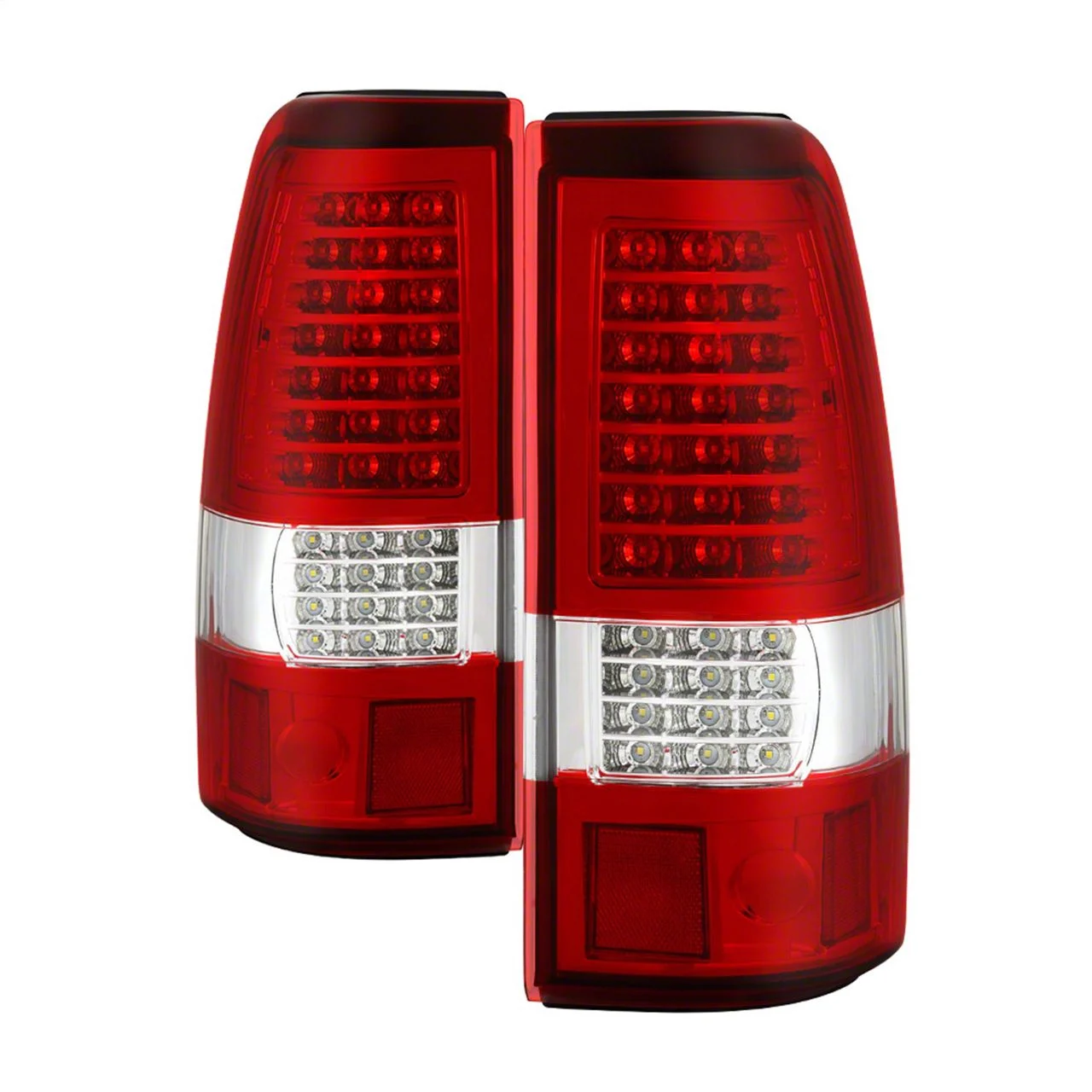 C-Shape LED Tail Light; Chrome Housing; Red/Clear Lens (03-06 Silverado 1500 Fleetside)