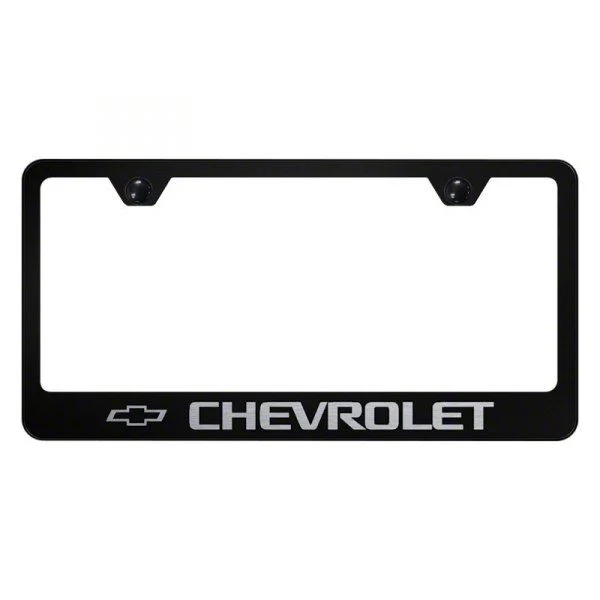 Chevrolet License Plate Frame; Black (Universal; Some Adaptation May Be Required)
