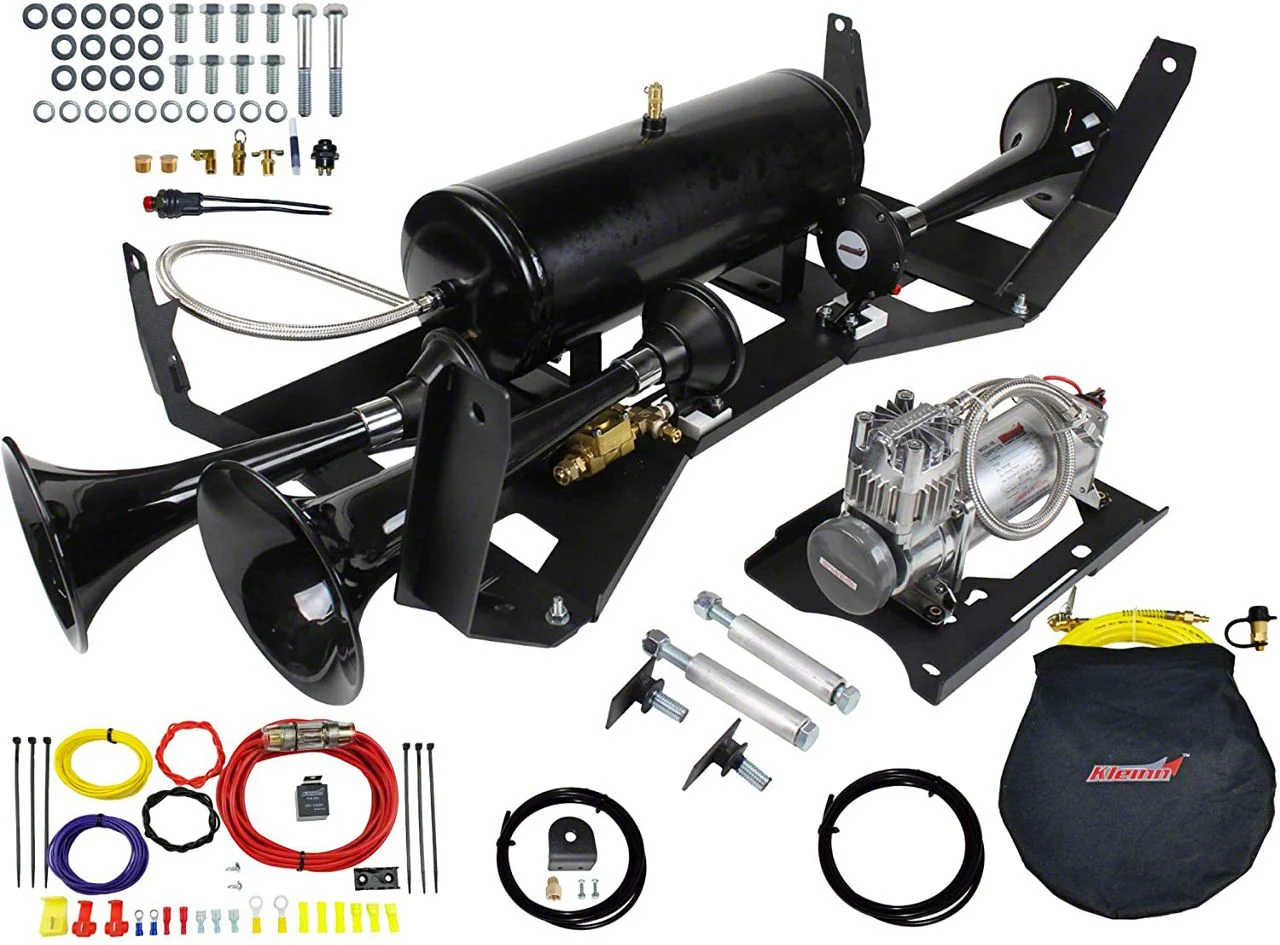 Kleinn Direct Fit Onboard Air System and Model 230 Beast Triple Train Horn (07-13 Silverado 1500; 16-18 Silverado 1500)