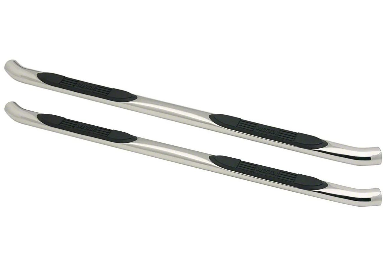 Westin E-Series 3-Inch Nerf Side Step Bars; Stainless Steel (14-18 Silverado 1500 Double Cab)