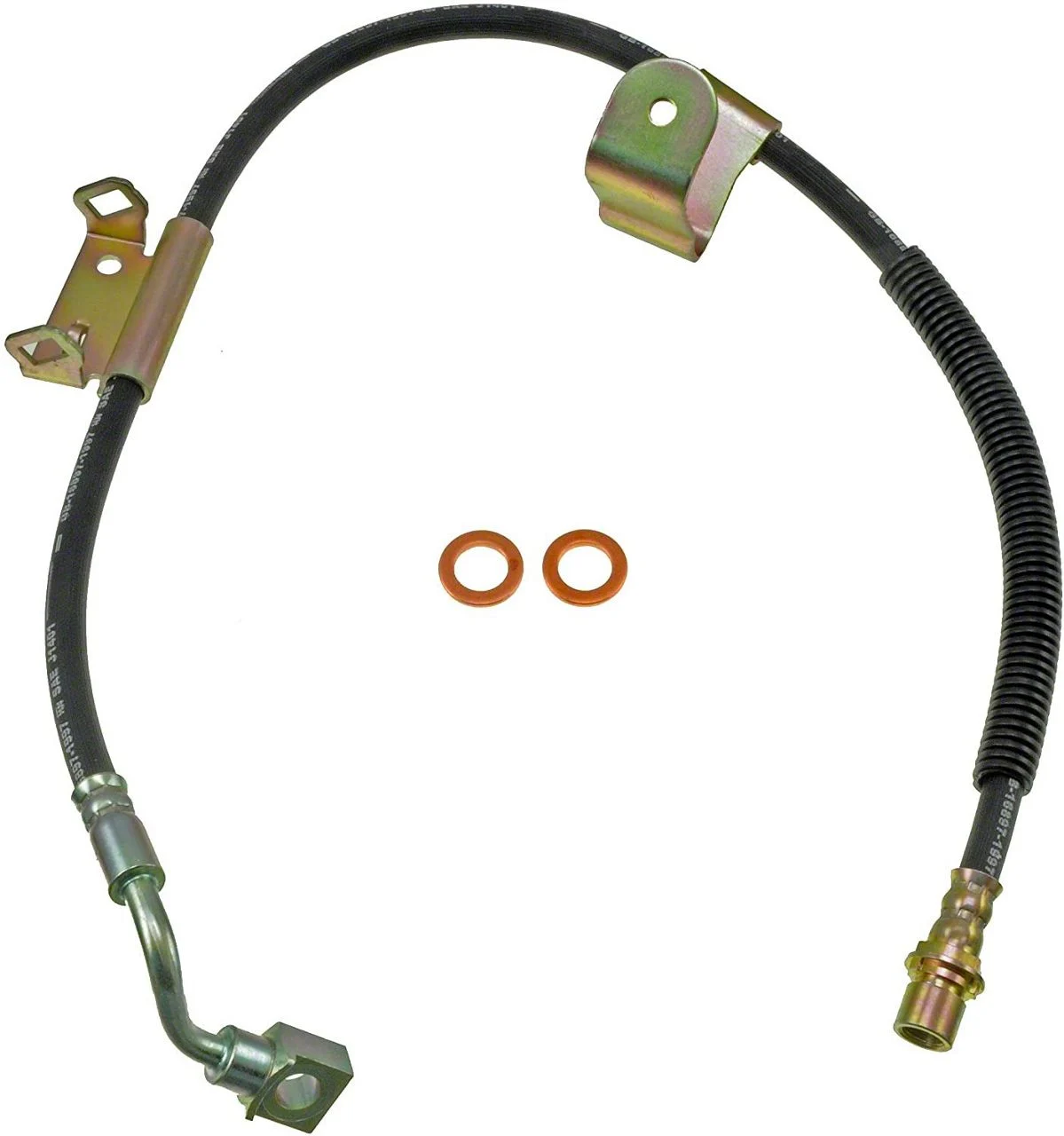 Front Brake Hydraulic Hose; Driver Side (04-06 Silverado 1500 Crew Cab w/ 4-Wheel Disc Brakes)