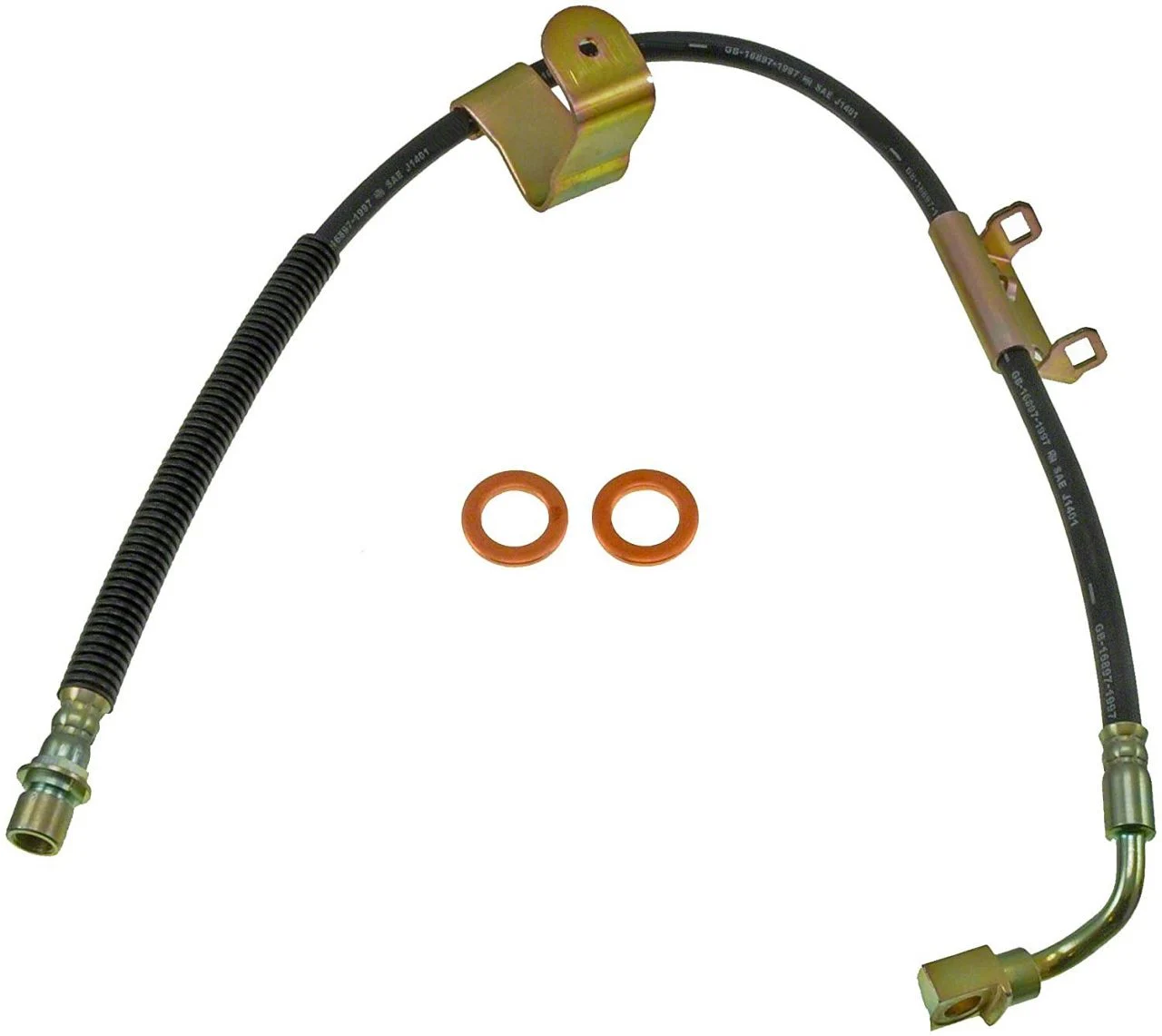 Front Brake Hydraulic Hose; Passenger Side (04-06 Silverado 1500 Crew Cab w/ 4-Wheel Disc Brakes)