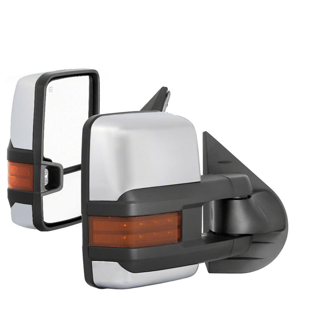 G3 Power Heated Telescoping Mirrors with Amber LED Turn Signals; Chrome (07-13 Silverado 1500)
