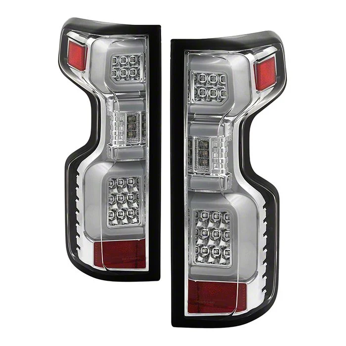 LED Tail Lights; Chrome Housing; Clear Lens (19-23 Silverado 1500 w/ Factory LED Tail Lights)