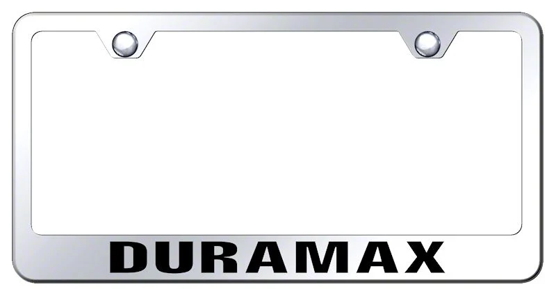 Duramax Laser Etched License Plate Frame; Mirrored (Universal; Some Adaptation May Be Required)