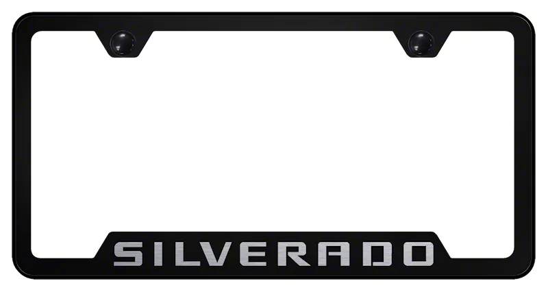 Silverado Laser Etched Cut-Out License Plate Frame (Universal; Some Adaptation May Be Required)
