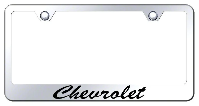 Chevrolet Script Laser Etched License Plate Frame (Universal; Some Adaptation May Be Required)