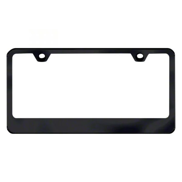 Wide Bottom License Plate Frame; Black (Universal; Some Adaptation May Be Required)