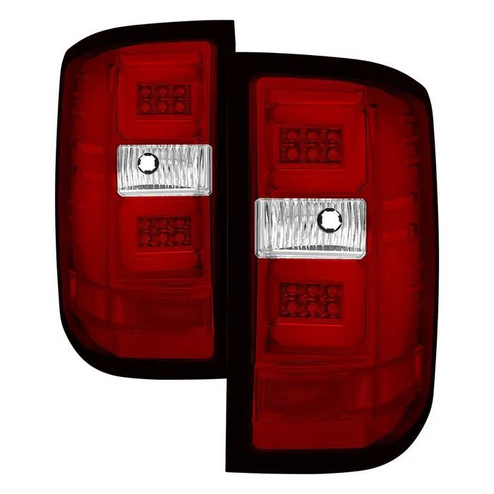Light Bar LED Tail Lights; Chrome Housing; Red/Clear Lens (16-18 Silverado 1500 w/ Factory LED Tail Lights)