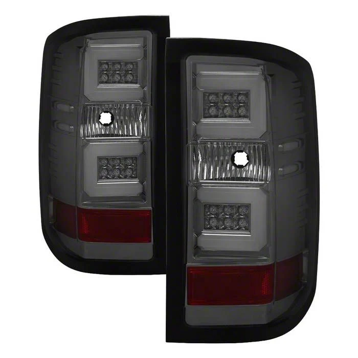 Light Bar LED Tail Lights; Black Housing; Smoked Lens (16-18 Silverado 1500 w/ Factory LED Tail Lights)