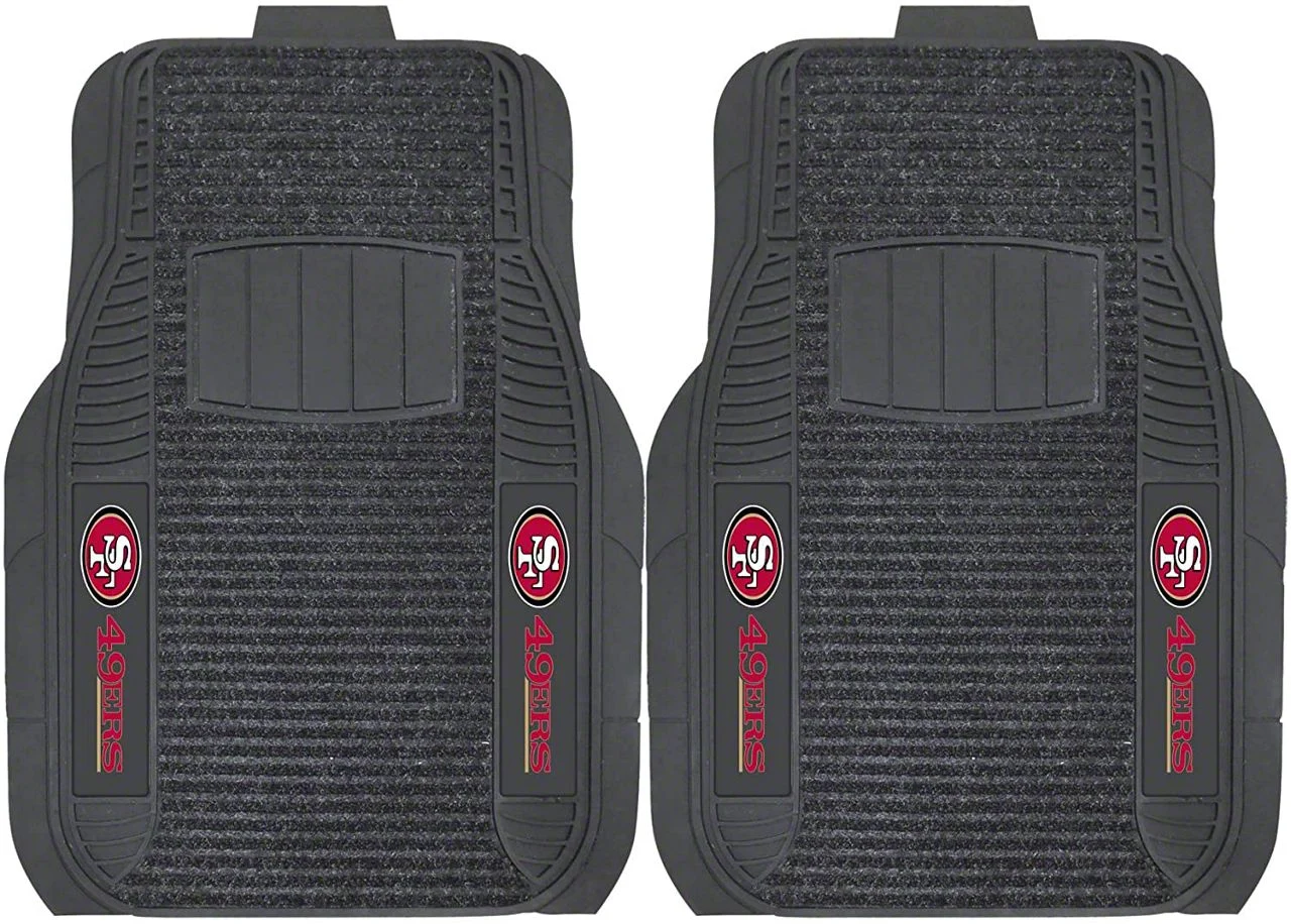 Molded Front Floor Mats with San Francisco 49ers Logo (Universal; Some Adaptation May Be Required)