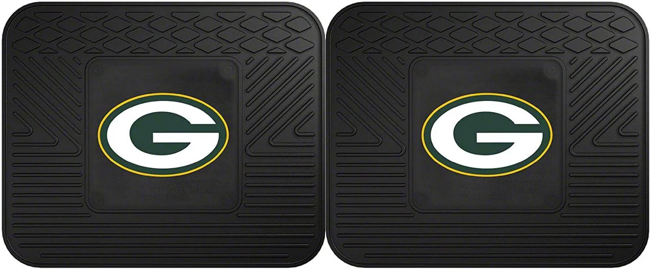 Molded Rear Floor Mats with Green Bay Packers Logo (Universal; Some Adaptation May Be Required)