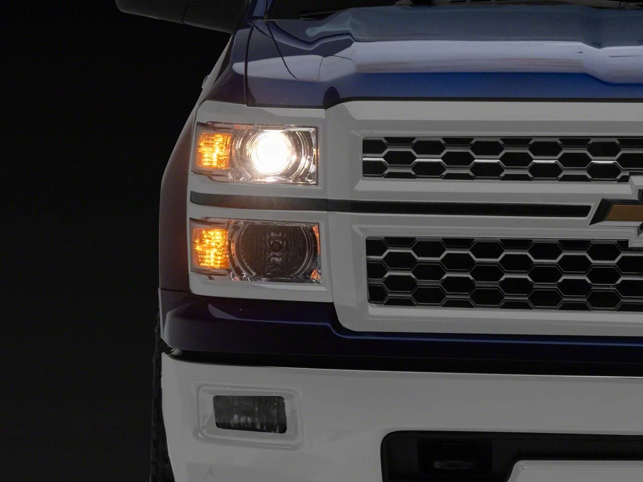 OE Style Projector Headlights; Chrome Housing; Clear Lens (14-15 Silverado 1500)