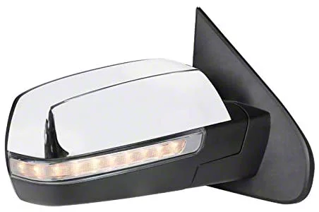 OE Style Side Mirror with LED Puddle Light and Turn Signal; Chrome; Passenger Side (14-18 Silverado 1500)
