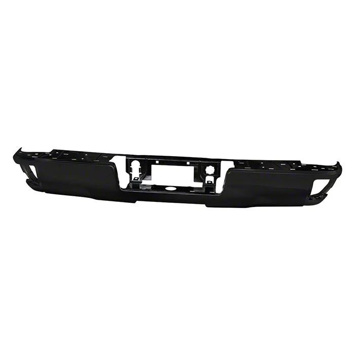 OEM Style Steel Rear Bumper Shell; Not Pre-Drilled for Backup Sensors; Black (14-18 Silverado 1500)