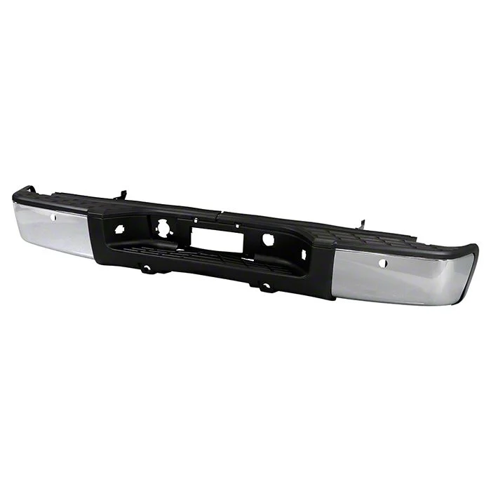 OEM Style Steel Rear Bumper Shell; Pre-Drilled for Backup Sensors; Chrome (07-13 Silverado 1500)