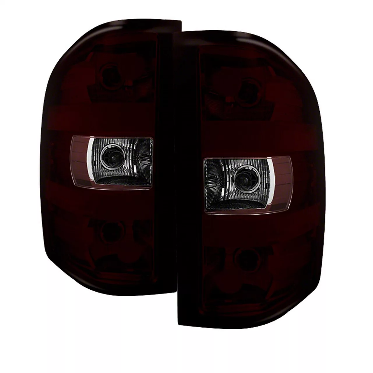 OEM Style Tail Lights; Chrome Housing; Red Smoked Lens (07-13 Silverado 1500)