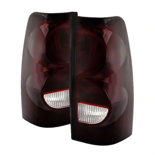 OEM Style Tail Lights; Chrome Housing; Red Smoked Lens (03-06 Silverado 1500 Fleetside)